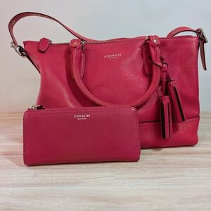 Gorgeous Coach East West Mollie Satchel Handbag + Wallet Fuchsia Pink 🩷